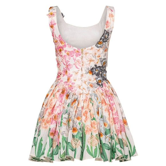 Agua by Agua Bendita Pluma Jardinera linen minidress Medium - Picture 6 of 8